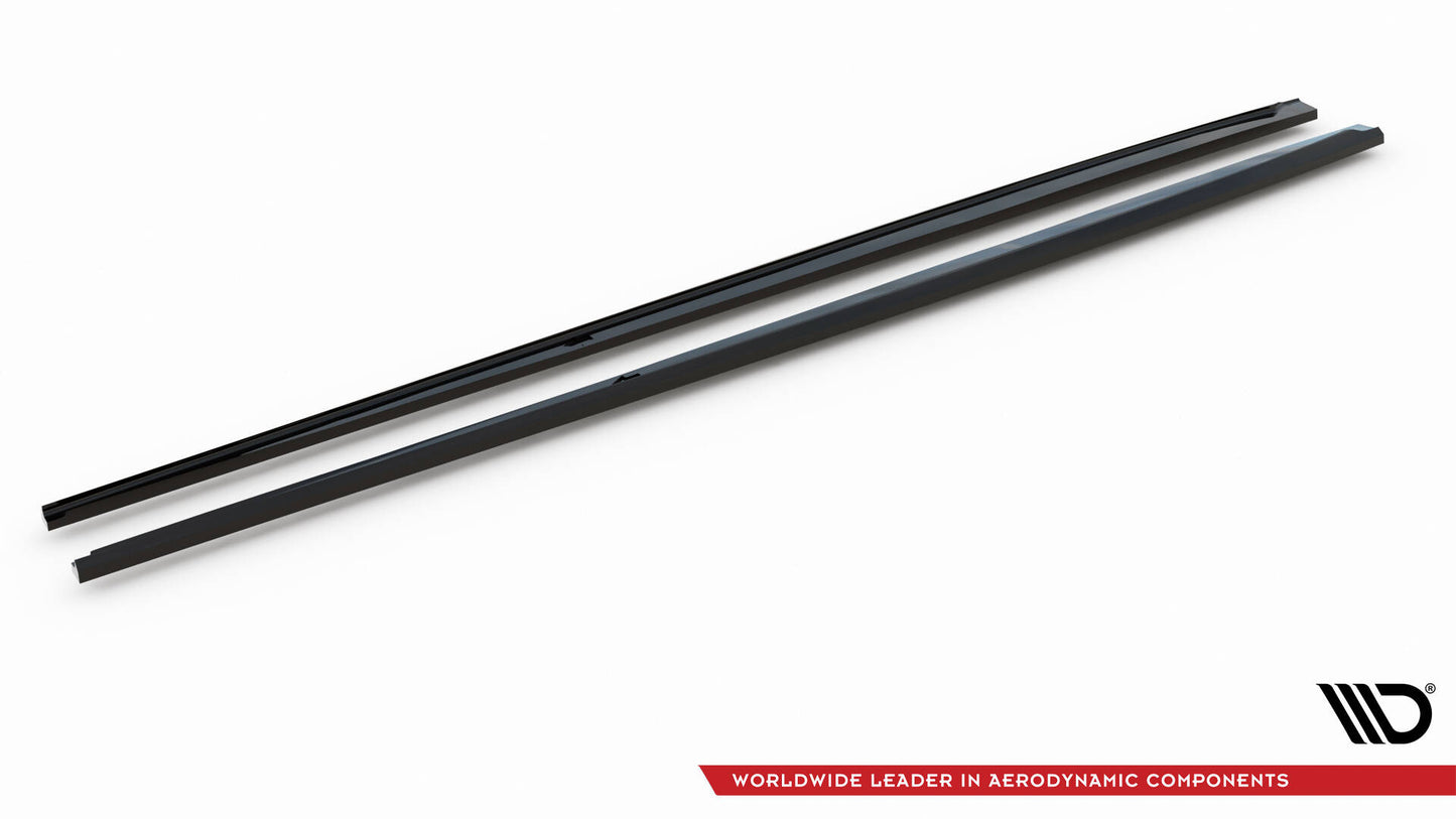Maxton Seitenschweller Ansatz für Jaguar XE R-Sport X760 schwarz Hochglanz
