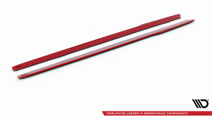 Maxton Seitenschweller Ansatz für V.2 für Ford Mustang Mk6 Facelift schwarz Hochglanz