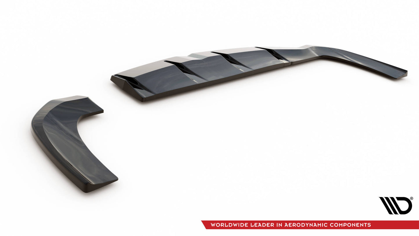 Maxton Heck Ansatz Flaps Diffusor für Hyundai I30 Fastback N-Line Mk3 Facelift schwarz Hochglanz