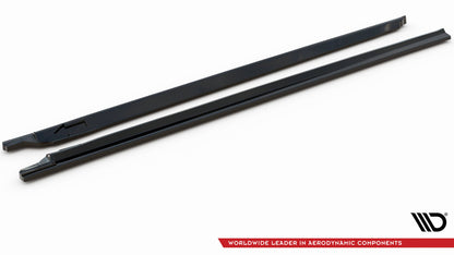 Maxton Seitenschweller Ansatz für V.2 für Audi SQ7 / Q7 S-Line Mk2 schwarz Hochglanz