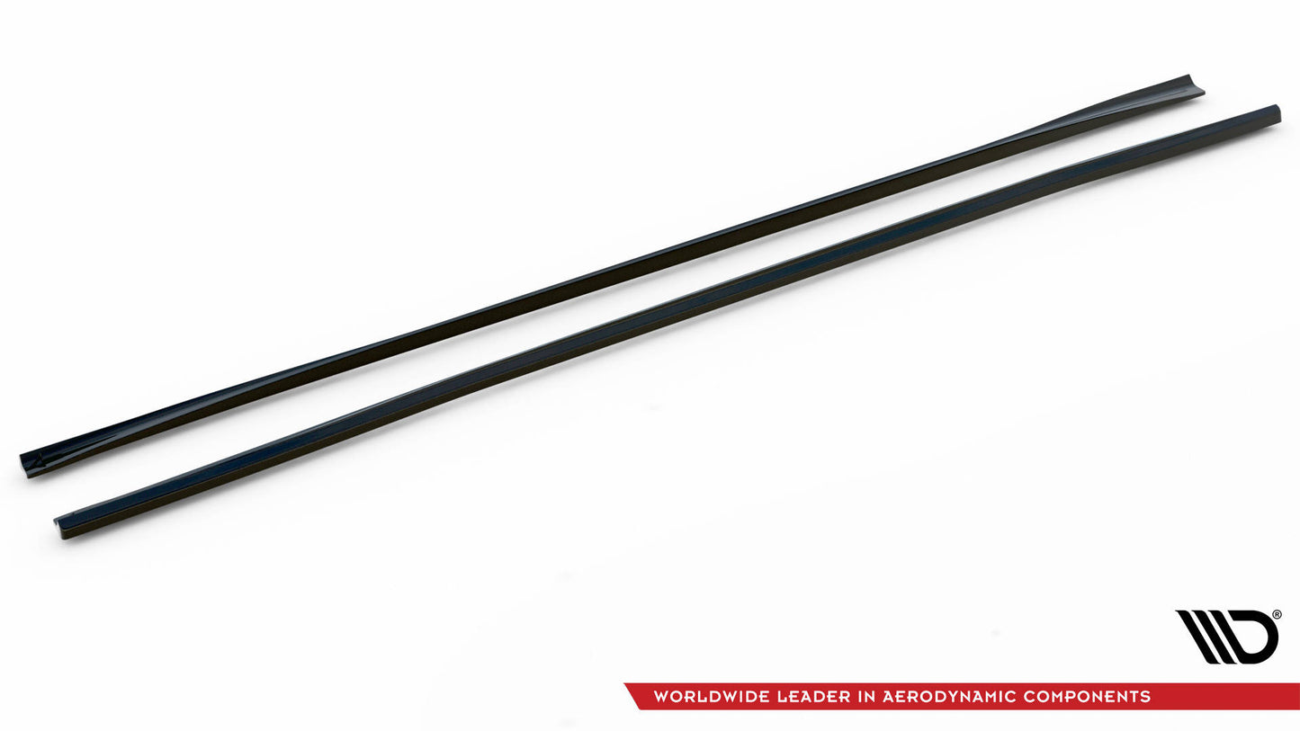 Maxton Seitenschweller Ansatz für Audi S8 / A8 S-Line D5 schwarz Hochglanz