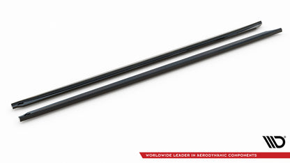 Maxton Seitenschweller Ansatz für BMW 5er G30 / G31 Facelift schwarz Hochglanz