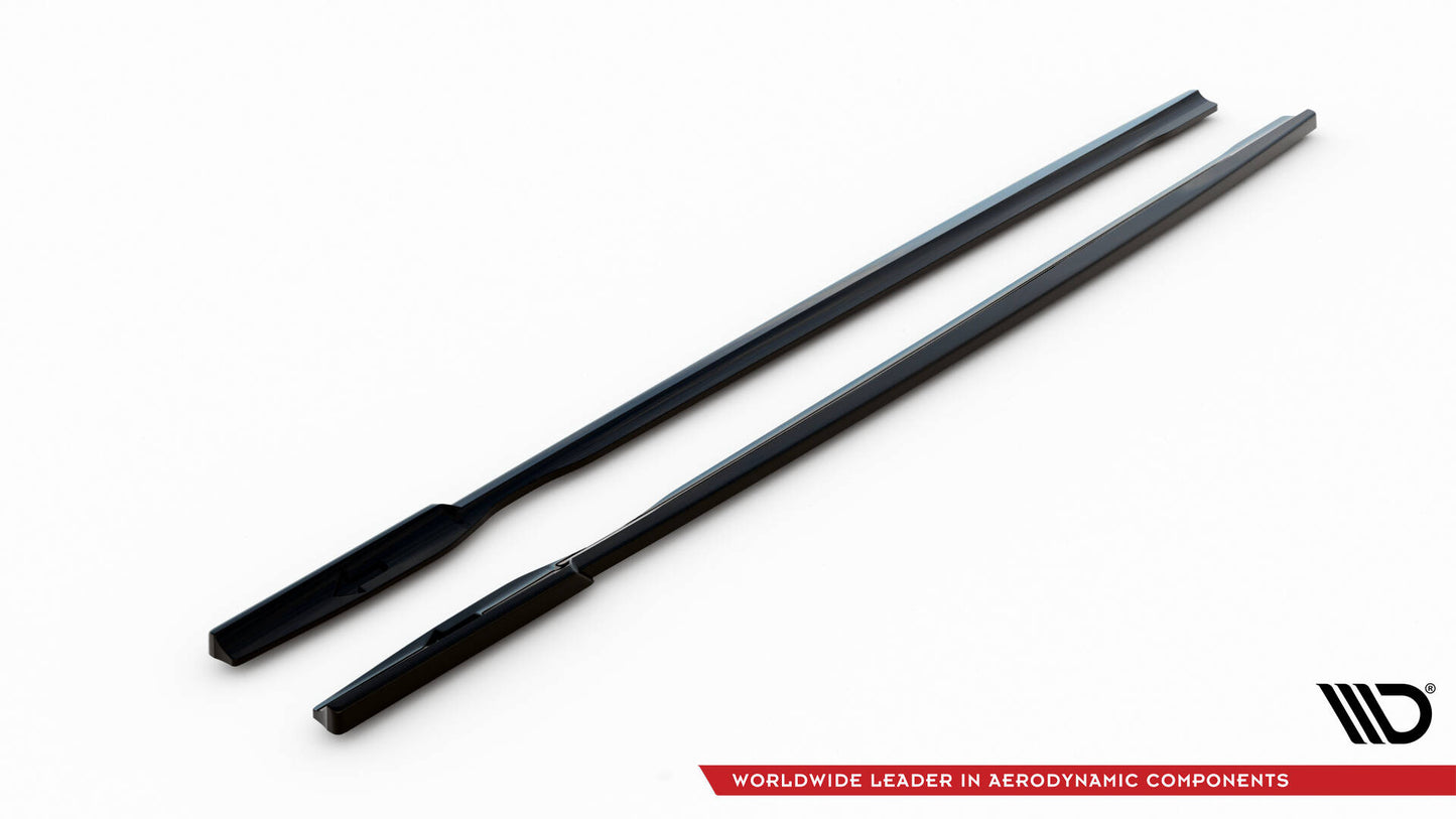 Maxton Seitenschweller Ansatz für BMW 1er M-Paket E87 Facelift schwarz Hochglanz