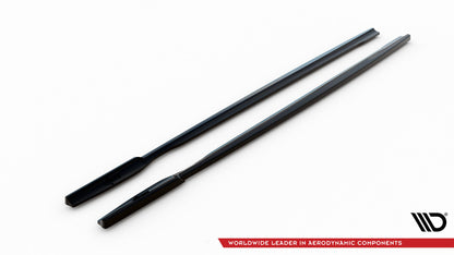 Maxton Seitenschweller Ansatz für BMW 1er M-Paket E87 Facelift schwarz Hochglanz