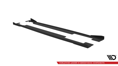 Maxton Street Pro Seitenschweller Ansatz für + Flaps Audi A7 S-Line C7 schwarz Hochglanz