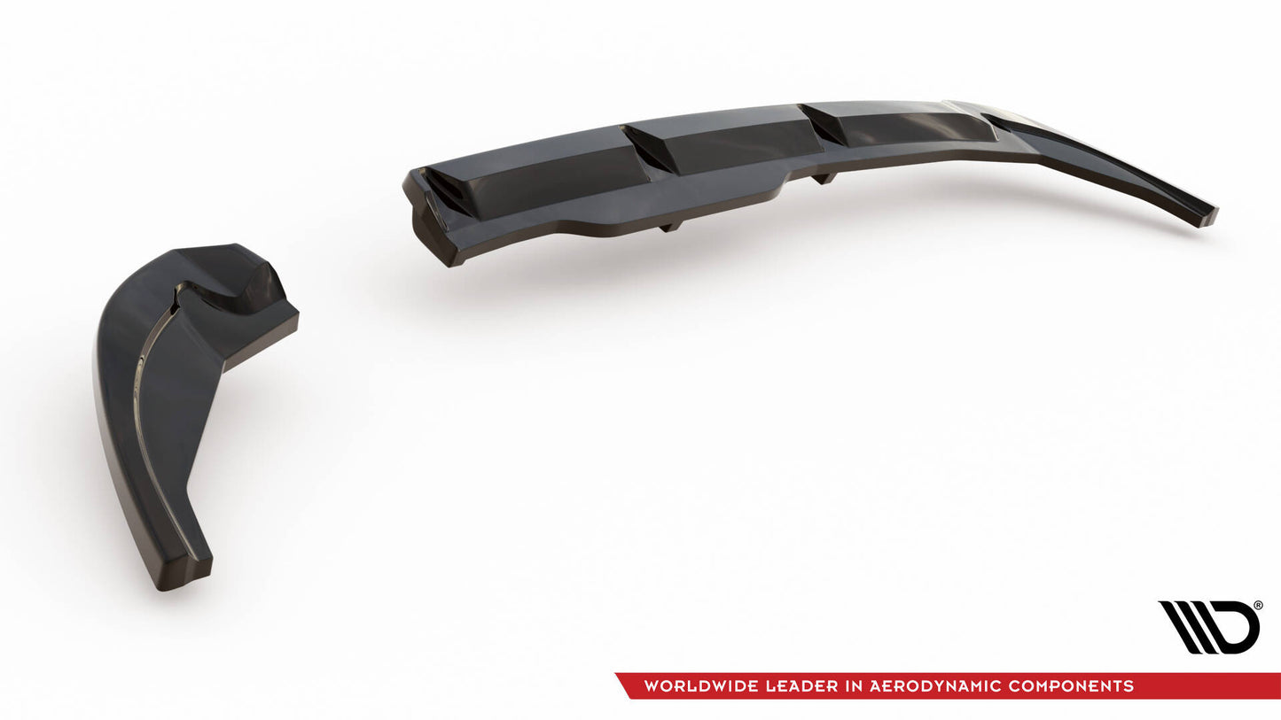 Maxton Mittlerer Diffusor Heck Ansatz DTM Look für Fiat 500X Sport Mk1 Facelift schwarz Hochglanz
