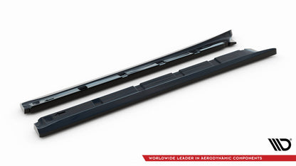 Maxton Seitenschweller Ansatz für Porsche Boxster 987 schwarz Hochglanz