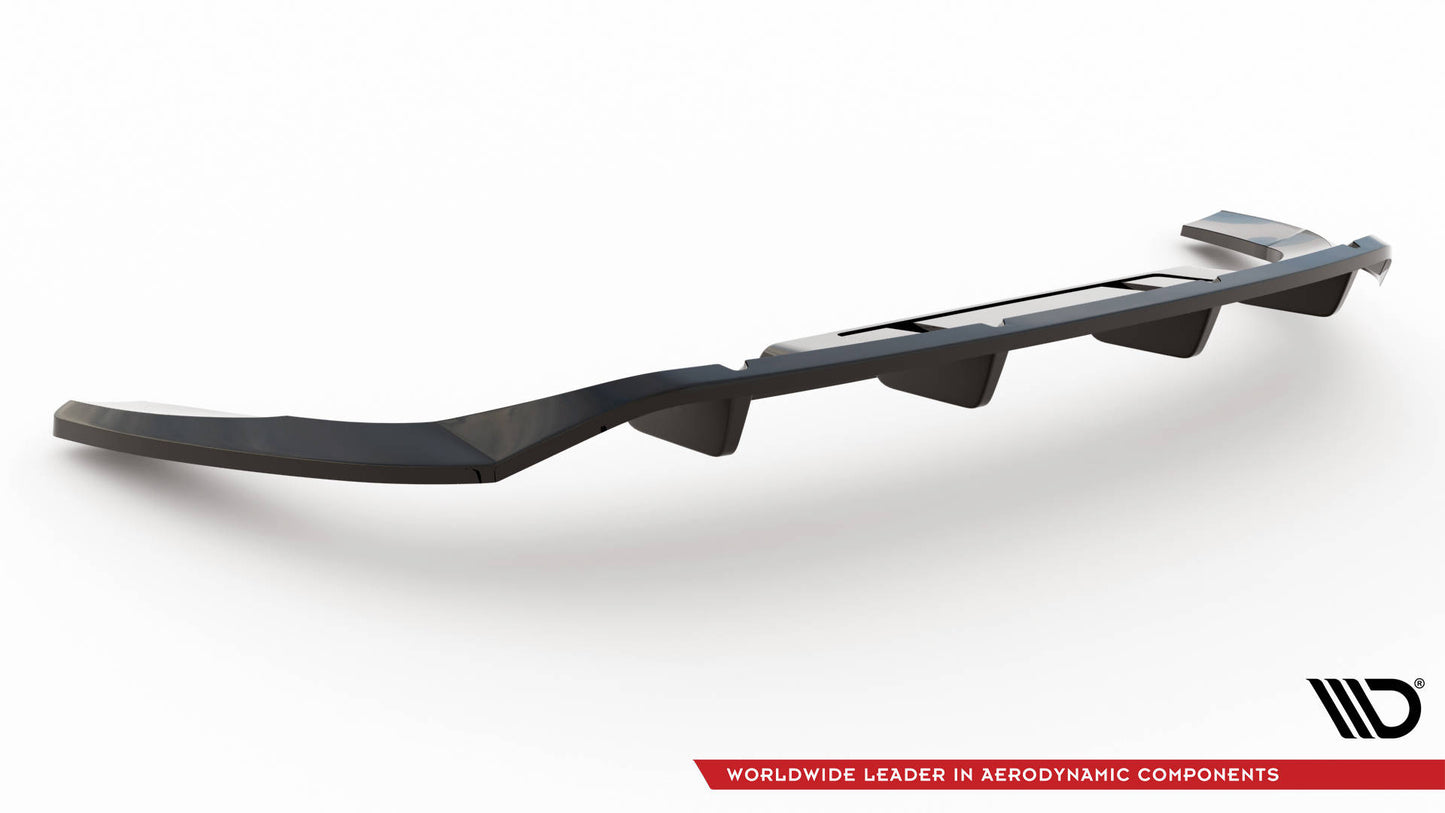 Maxton Mittlerer Diffusor Heck Ansatz DTM Look für Audi Q4 e-tron Sportback Mk1 schwarz Hochglanz