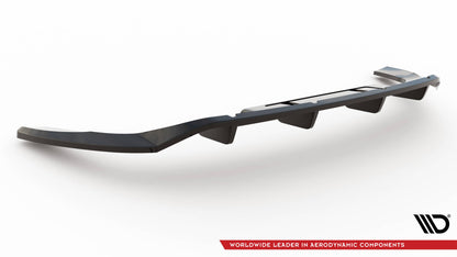 Maxton Mittlerer Diffusor Heck Ansatz DTM Look für Audi Q4 e-tron Sportback Mk1 schwarz Hochglanz