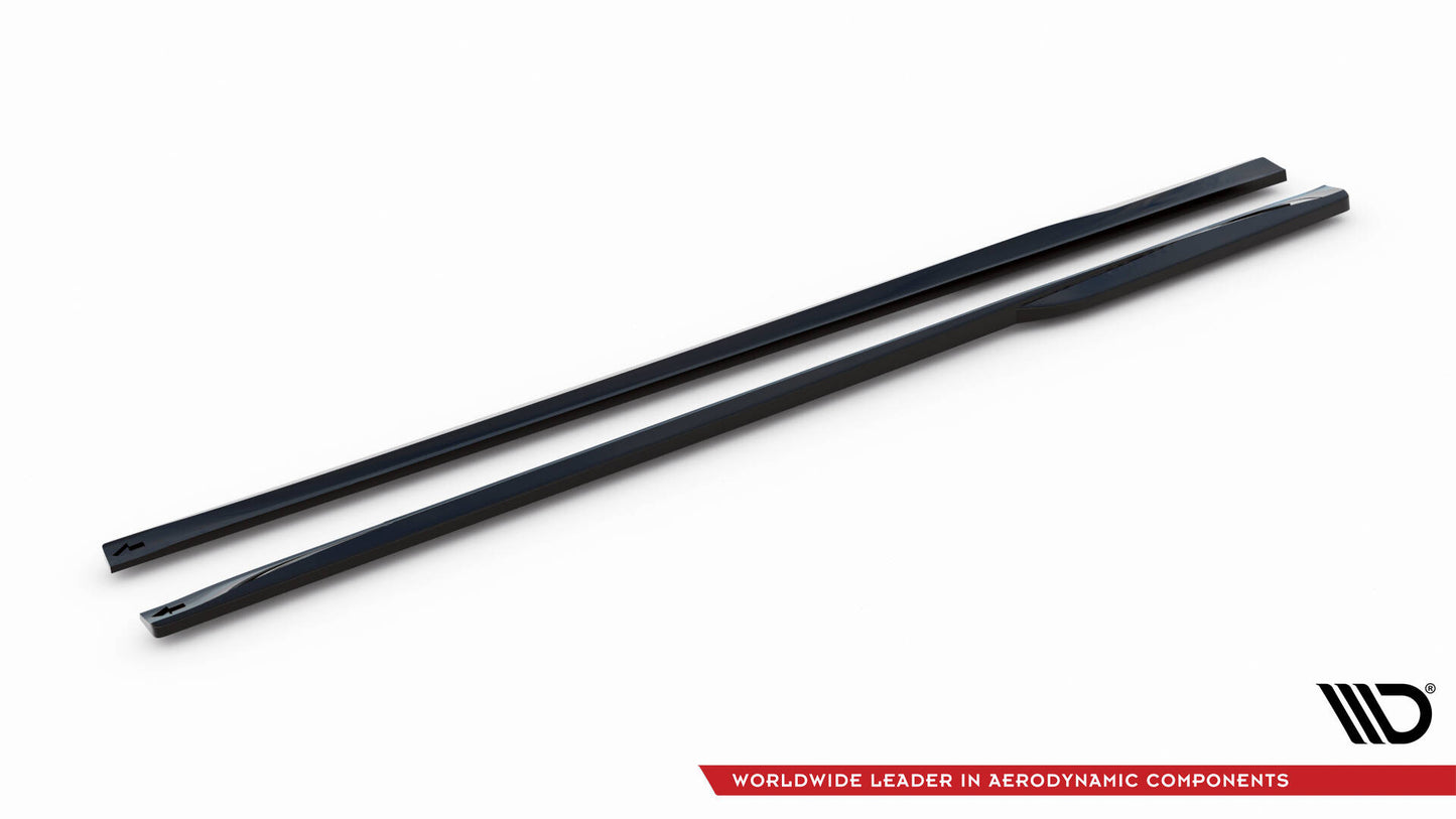 Maxton Seitenschweller Ansatz für Audi S5 Coupe / A5 S-Line Coupe F5 Facelift schwarz Hochglanz