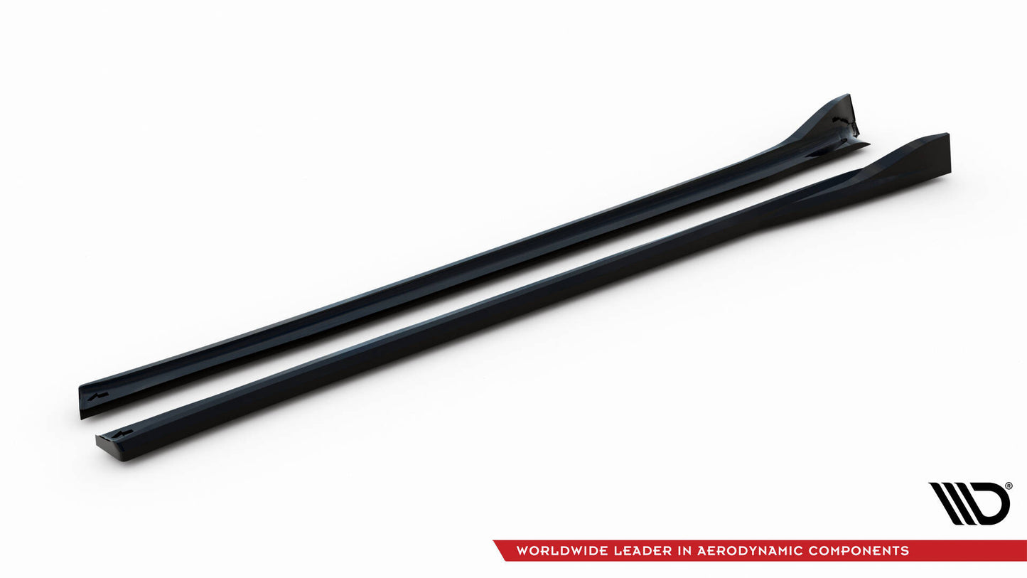 Maxton Seitenschweller Ansatz für Tesla Model X Mk1 Facelift schwarz Hochglanz