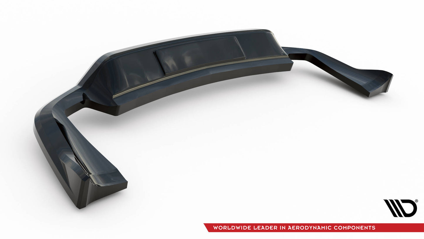 Maxton Mittlerer Diffusor Heck Ansatz DTM Look für Porsche Cayenne Mk2 Facelift schwarz Hochglanz