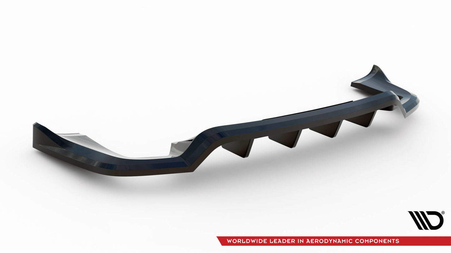 Maxton Mittlerer Diffusor Heck Ansatz DTM Look für Porsche Cayenne Mk2 Facelift schwarz Hochglanz