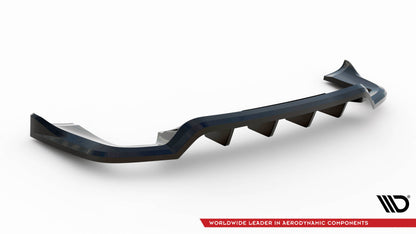 Maxton Mittlerer Diffusor Heck Ansatz DTM Look für Porsche Cayenne Mk2 Facelift schwarz Hochglanz