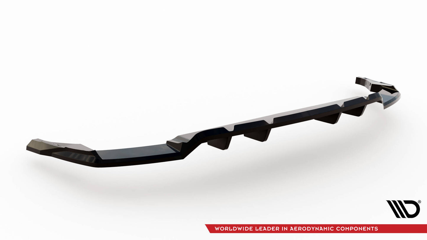 Maxton Mittlerer Diffusor Heck Ansatz DTM Look für Audi SQ8 / Q8 S-Line Mk1 Facelift schwarz Hochglanz
