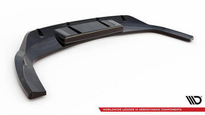 Maxton Mittlerer Diffusor Heck Ansatz DTM Look für Audi Q4 e-tron Sportback Mk1 schwarz Hochglanz