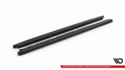 Maxton Seitenschweller Ansatz für Skoda Kodiaq Sportline Mk1 Facelift schwarz Hochglanz