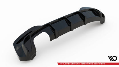 Maxton Diffusor Heck Ansatz für BMW 1er M-Paket F20 Facelift (Einseitige Doppelauspuffversion)
