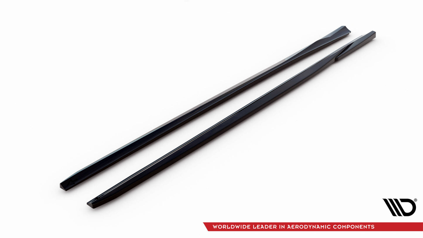 Maxton Seitenschweller Ansatz für Audi A3 Sportback 8V Facelift schwarz Hochglanz