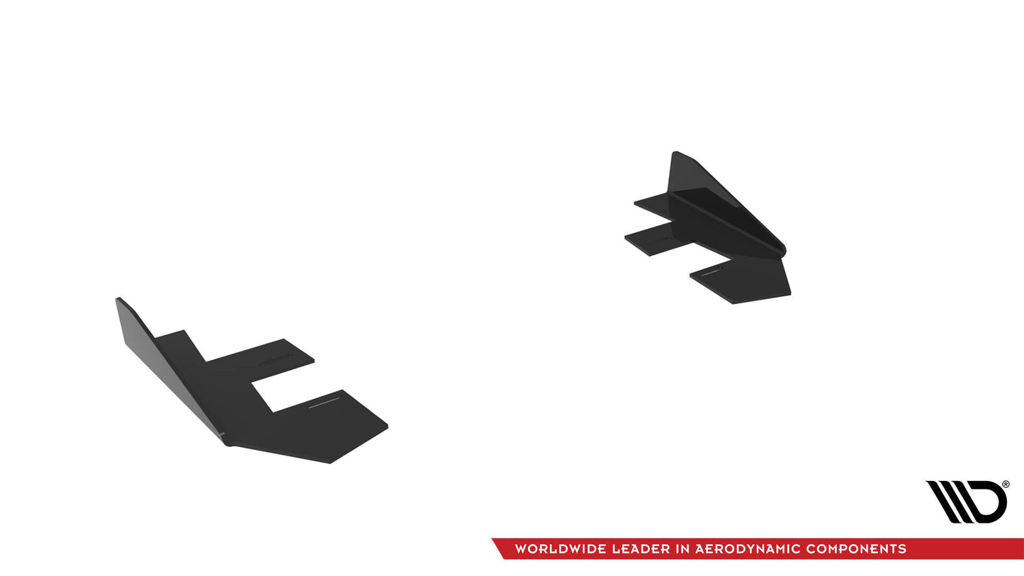 Maxton Hintere Seiten Flaps für Audi RS3 Limousine 8V Facelift schwarz Hochglanz