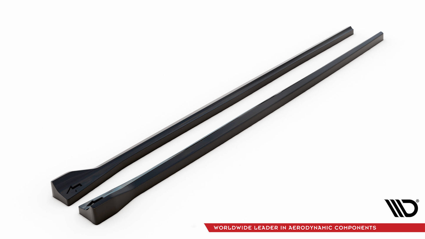 Maxton Seitenschweller Ansatz für Renault Megane GT Line Grandtour Mk3 Facelift schwarz Hochglanz