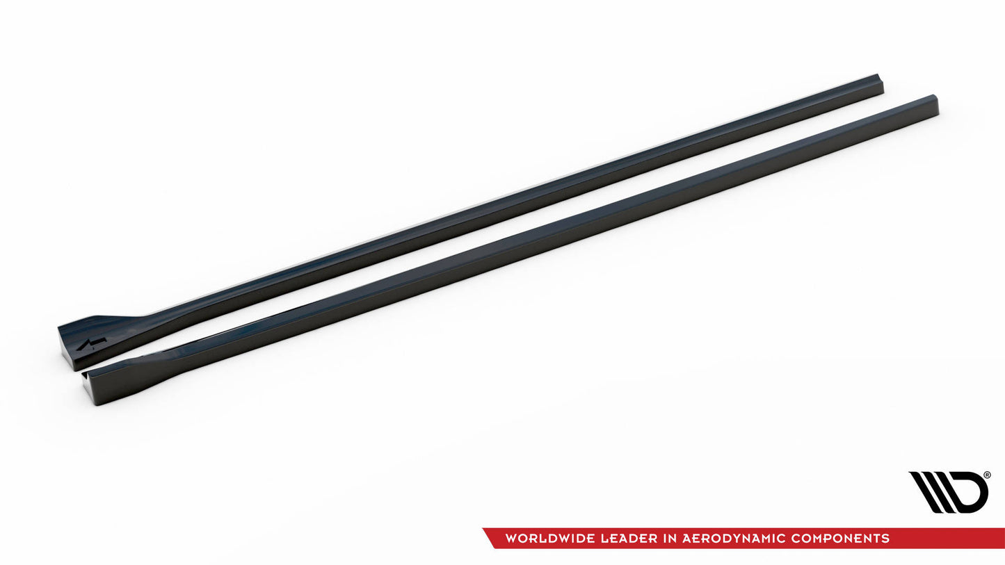 Maxton Seitenschweller Ansatz für Renault Megane GT Line Grandtour Mk3 Facelift schwarz Hochglanz