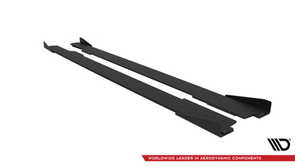 Maxton Street Pro Seitenschweller Ansatz für + Flaps Audi A5 / A5 S-Line / S5 Coupe / Cabrio 8T / 8T Facelift schwarz Hoch...