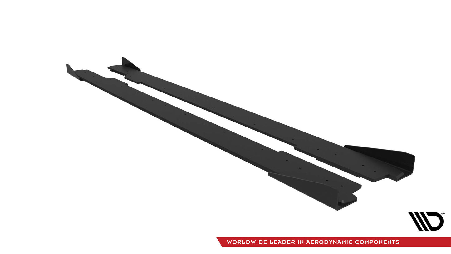 Maxton Street Pro Seitenschweller Ansatz für + Flaps Audi A5 / A5 S-Line / S5 Coupe / Cabrio 8T / 8T Facelift schwarz Hoch...