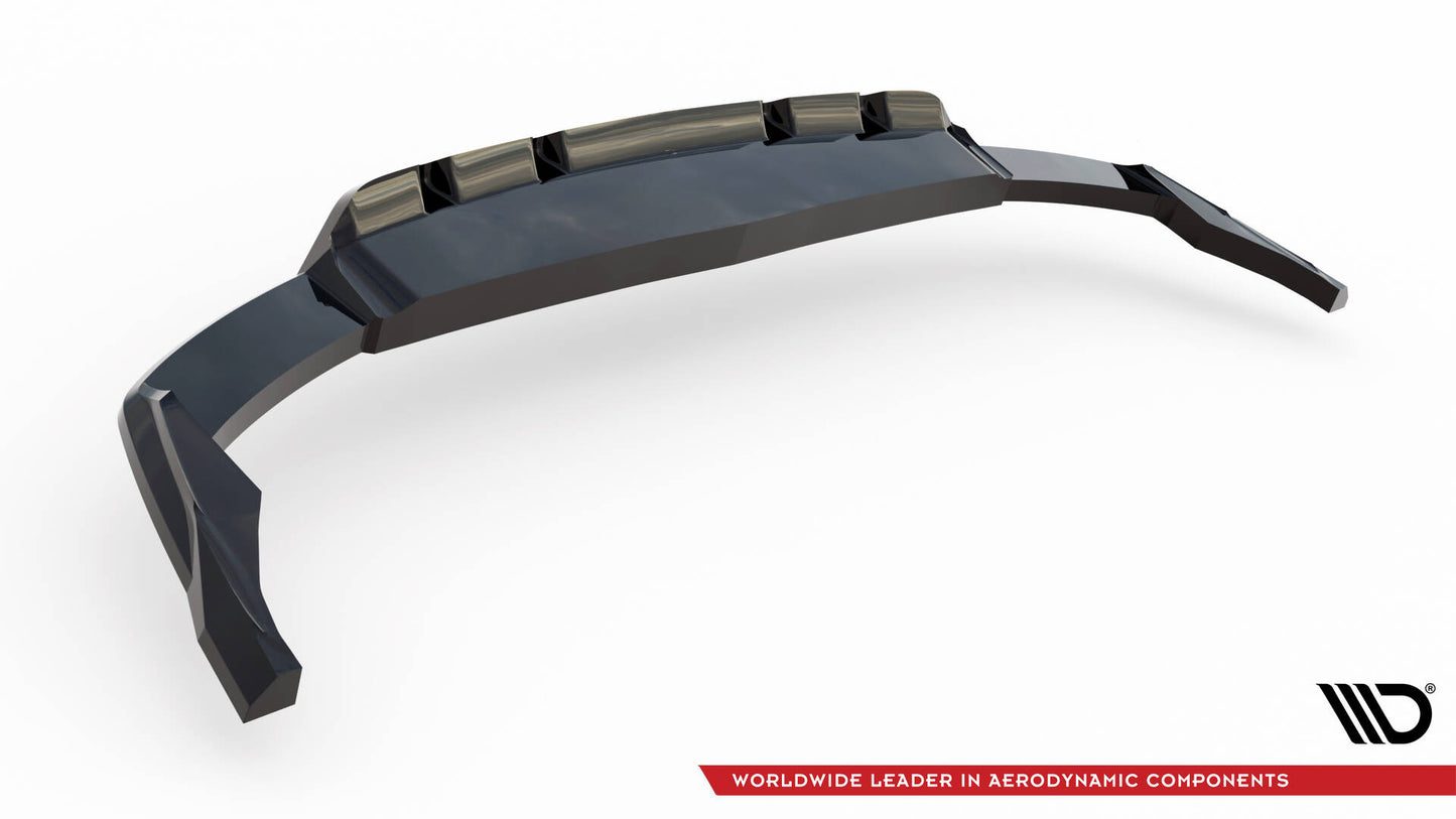 Maxton Mittlerer Diffusor Heck Ansatz DTM Look für Audi SQ8 / Q8 S-Line Mk1 Facelift schwarz Hochglanz