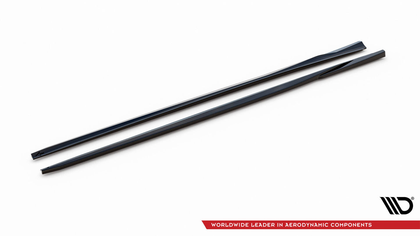 Maxton Seitenschweller Ansatz für Audi A3 Sportback 8V Facelift schwarz Hochglanz