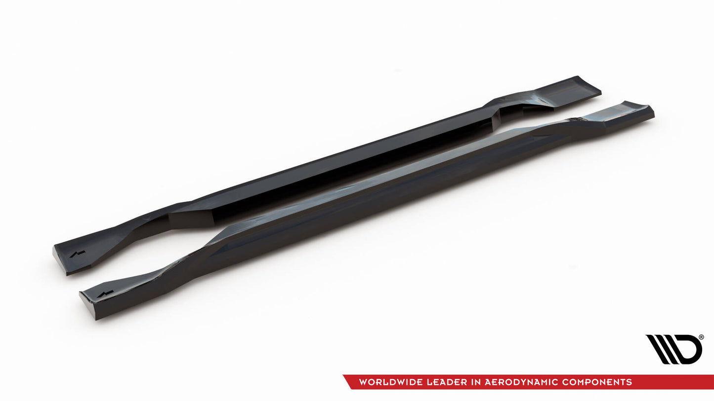 Maxton Seitenschweller Ansatz für Jeep Compass Limited Mk2 Facelift schwarz Hochglanz