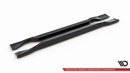Maxton Seitenschweller Ansatz für Jeep Compass Limited Mk2 Facelift schwarz Hochglanz