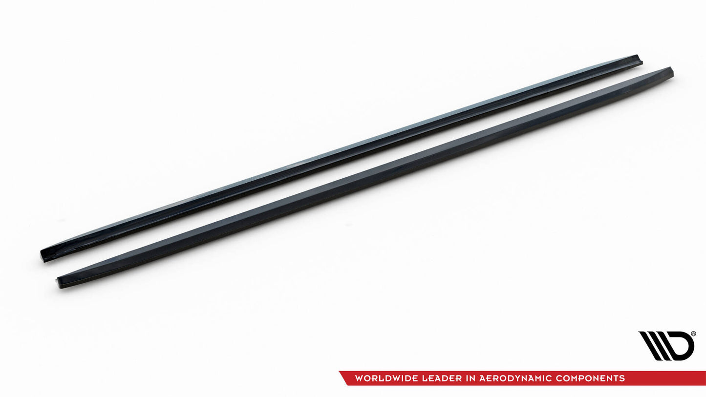 Maxton Seitenschweller Ansatz für V.3 für Audi A4 / A4 S-Line / S4 B8  schwarz Hochglanz