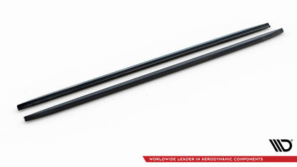 Maxton Seitenschweller Ansatz für V.3 für Audi A4 / A4 S-Line / S4 B8  schwarz Hochglanz