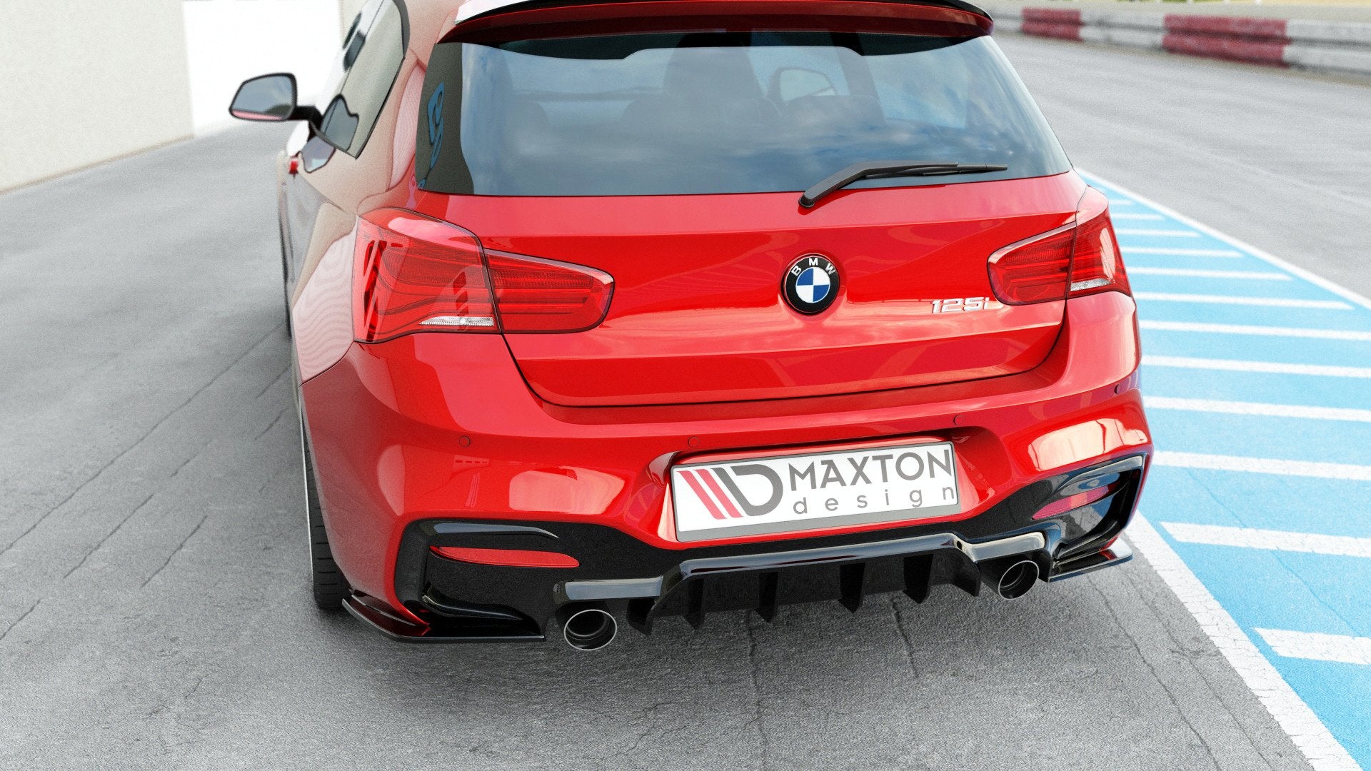 Maxton Diffusor Heck Ansatz für Bmw 1 F20/ F21 Facelift M-Power Carbon Look