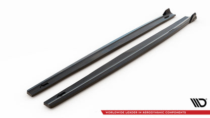 Maxton Seitenschweller Ansatz für BMW X3 M-Paket F25 schwarz Hochglanz
