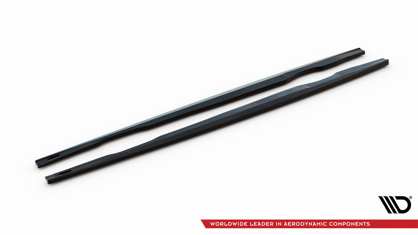 Maxton Seitenschweller Ansatz für V.1 für Audi A7 S-Line C7 schwarz Hochglanz