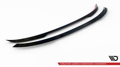 Maxton Niedriger Spoiler CAP für Audi SQ5 Sportback Mk2 Facelift schwarz Hochglanz