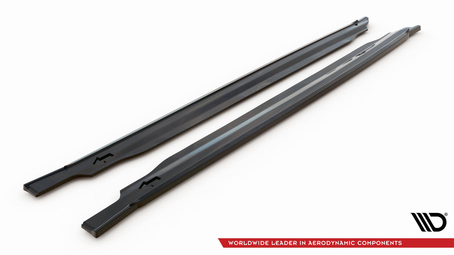 Maxton Seitenschweller Ansatz für Kia Optima Mk4 Facelift schwarz Hochglanz
