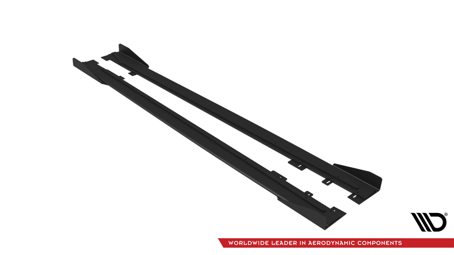 Maxton Street Pro Seitenschweller Ansatz für + Flaps Ford Mustang GT Mk6  schwarz Hochglanz