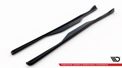 Maxton Seitenschweller Ansatz für Chevrolet Corvette C6 schwarz Hochglanz
