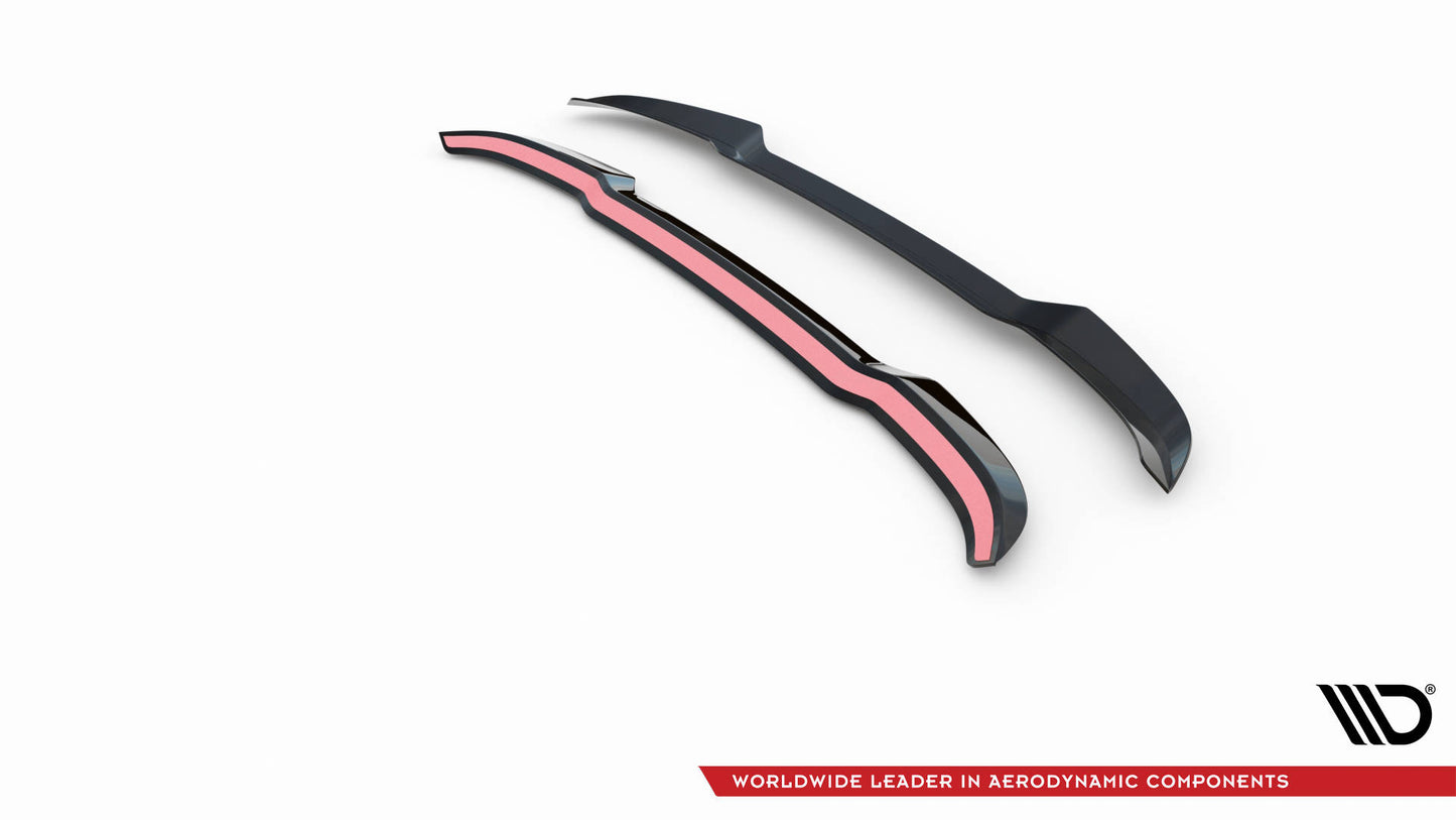 Maxton Höher Spoiler CAP für Audi SQ5 Sportback Mk2 Facelift schwarz Hochglanz