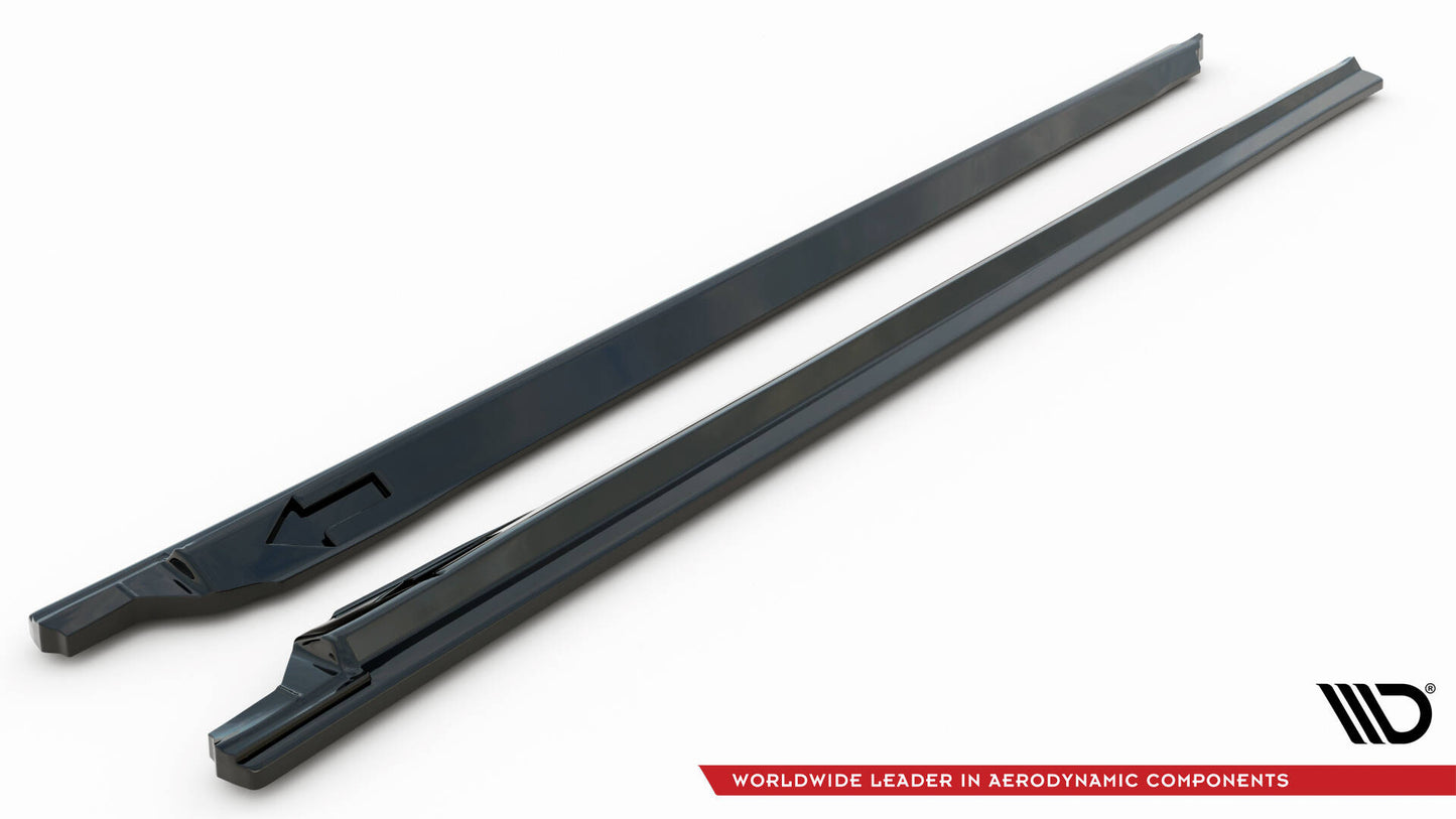 Maxton Seitenschweller Ansatz für V.2 für Audi SQ7 / Q7 S-Line Mk2 schwarz Hochglanz