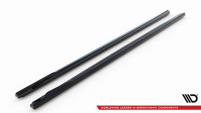 Maxton Seitenschweller Ansatz für BMW 3er M340i / M-Paket G20 / G21 Facelift schwarz Hochglanz
