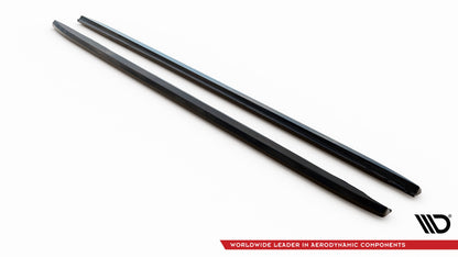 Maxton Seitenschweller Ansatz für V.3 für Audi A4 / A4 S-Line / S4 B8  schwarz Hochglanz