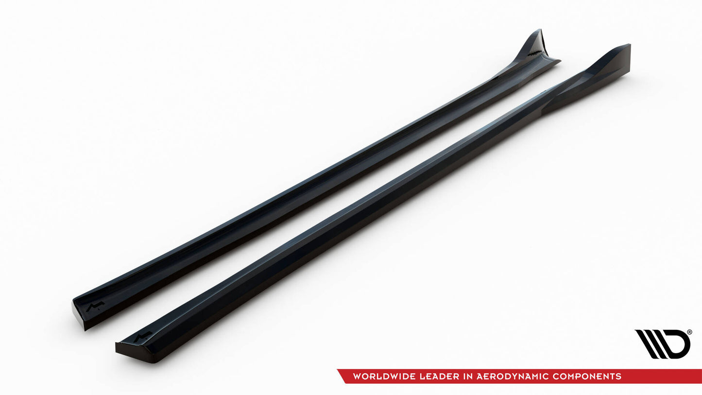 Maxton Seitenschweller Ansatz für Tesla Model X Mk1 Facelift schwarz Hochglanz