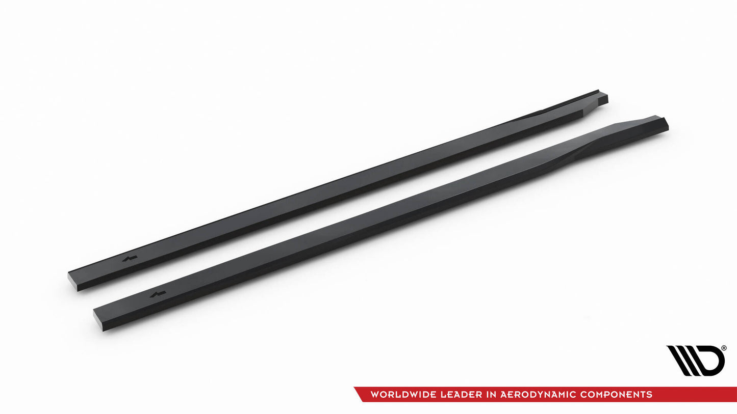 Maxton Seitenschweller Ansatz für Hyundai Kona N-line Mk2 schwarz Hochglanz