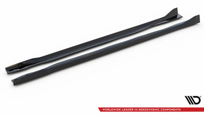 Maxton Seitenschweller Ansatz für BMW X7 M-Paket G07 Facelift schwarz Hochglanz