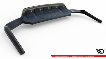 Maxton Mittlerer Diffusor Heck Ansatz DTM Look für Audi Q7 Mk2 schwarz Hochglanz