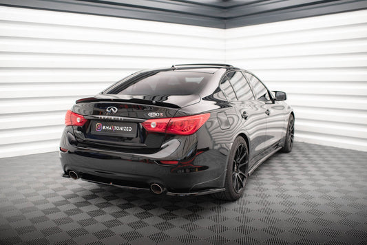 Maxton Heck Ansatz Flaps Diffusor V.1 für Infiniti Q50 S Mk1 schwarz Hochglanz